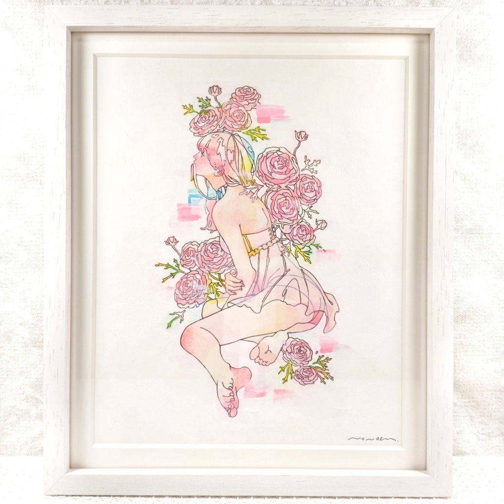 【原画】ピンクのラナンキュラス