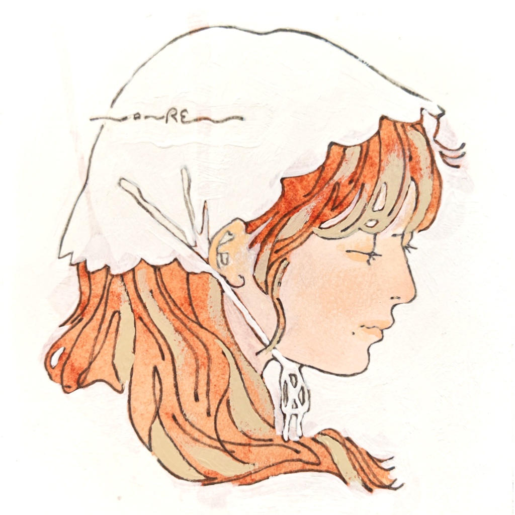 【ミニ原画】白のボンネットさん