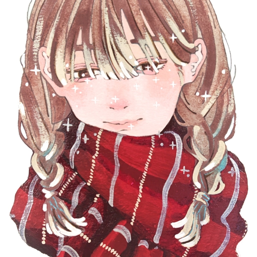 【原画】マフラーの三つ編みさん