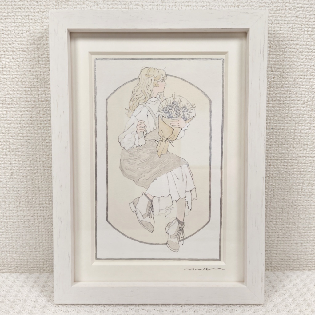 【原画】癖っ毛と花束