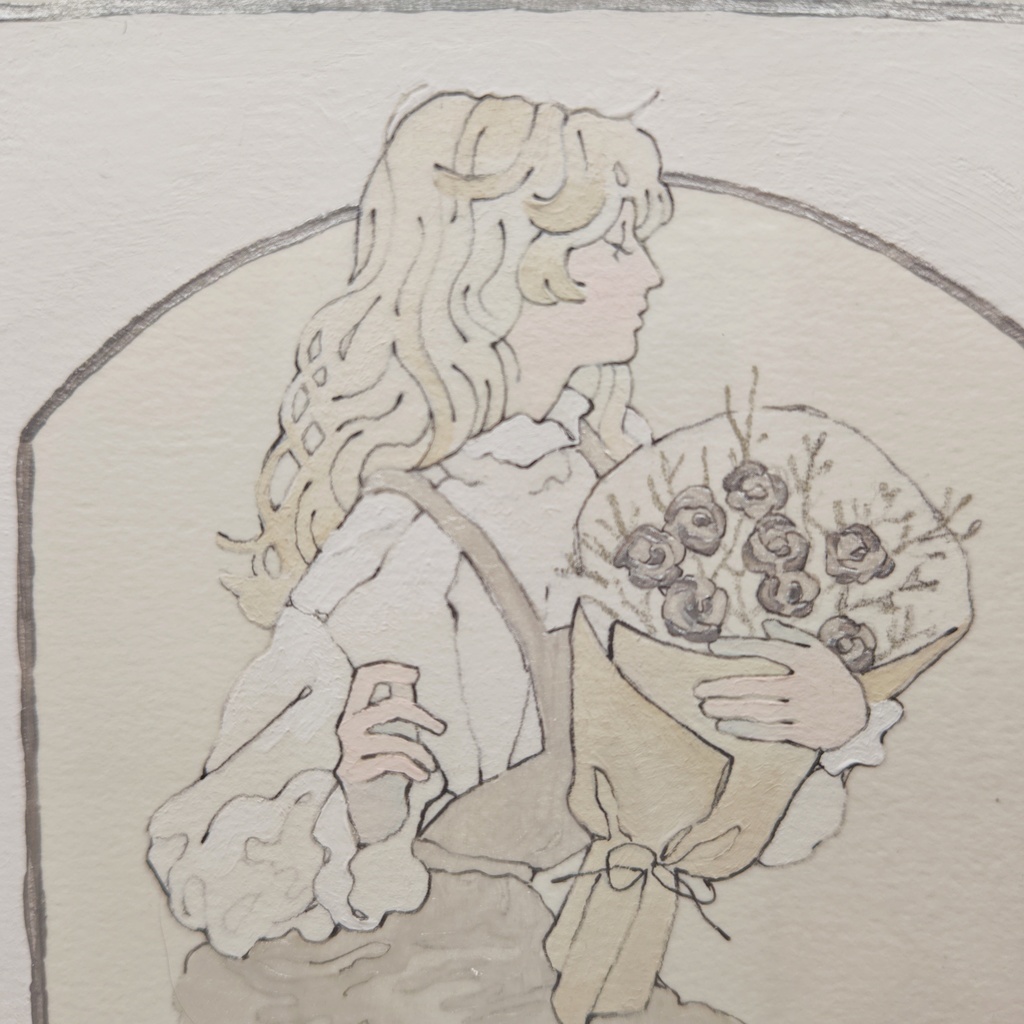 【原画】癖っ毛と花束