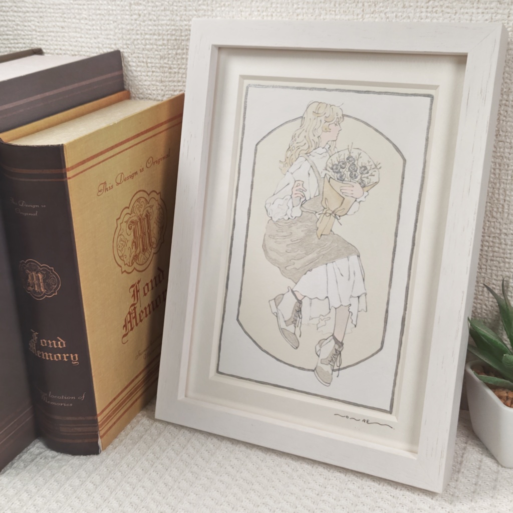 【原画】癖っ毛と花束