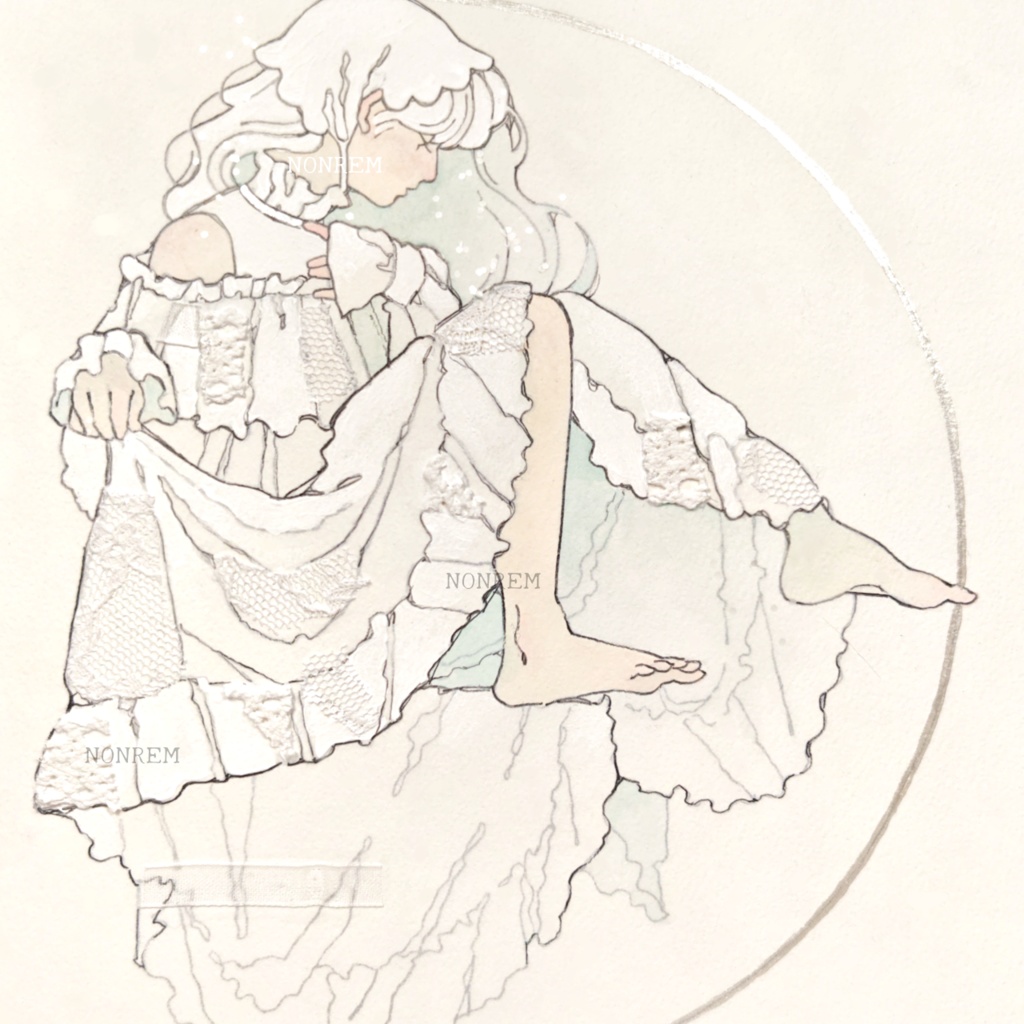 【原画】乙女と月の円