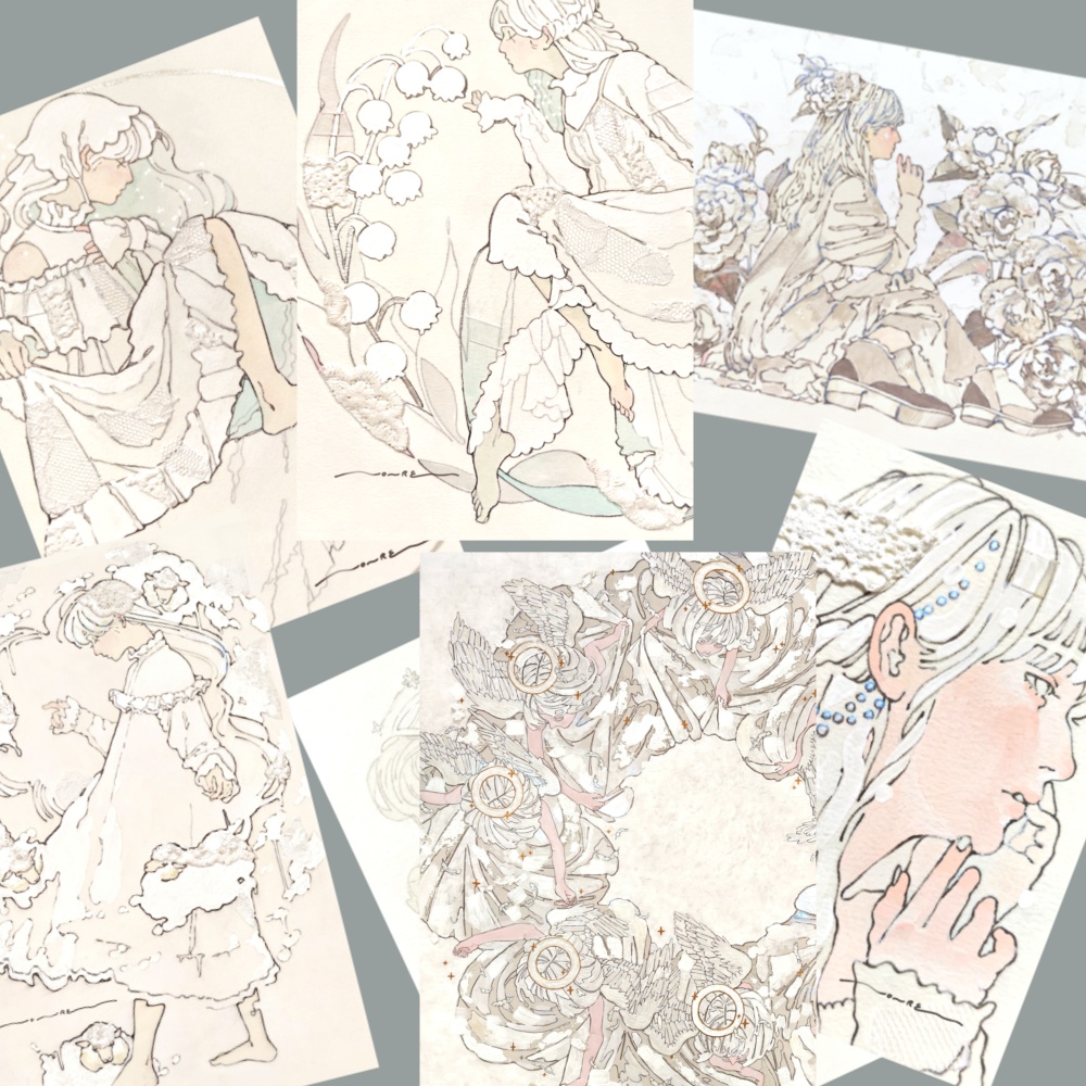 【ポストカード7枚セット】白乙女たち