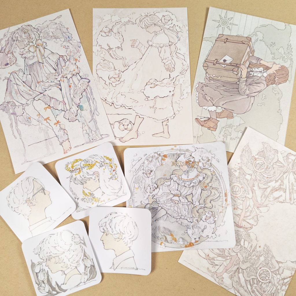 【ポストカード&ステッカーセット】夢