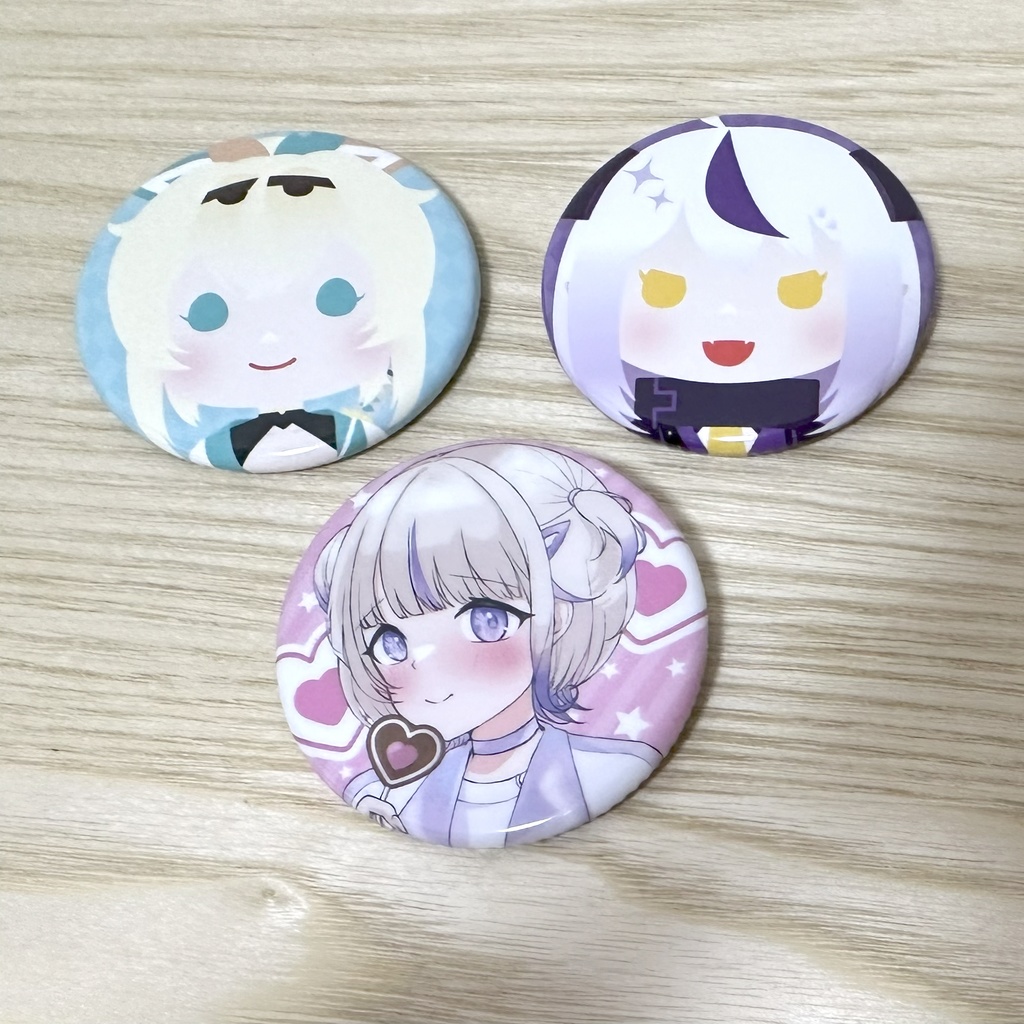 【C106再販】缶バッジ( ラプラス・ダークネス/風真いろは/轟はじめ )【夏コミ事後通販】