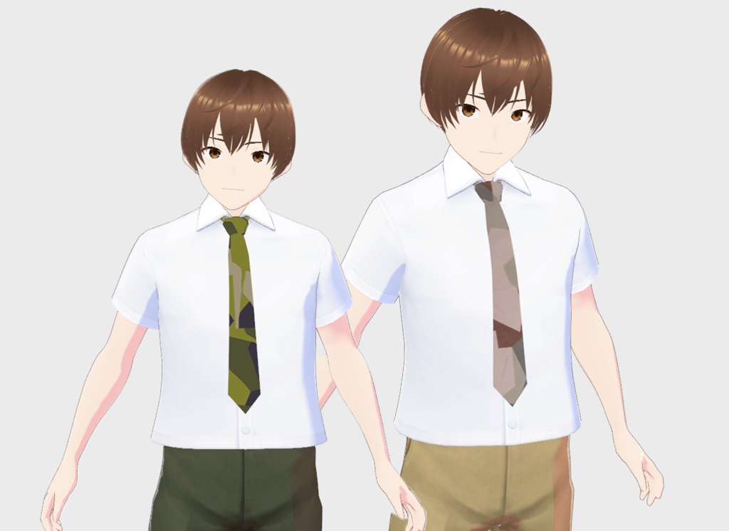 Vroid M90 Camouflage Suit Ties ネクタイ