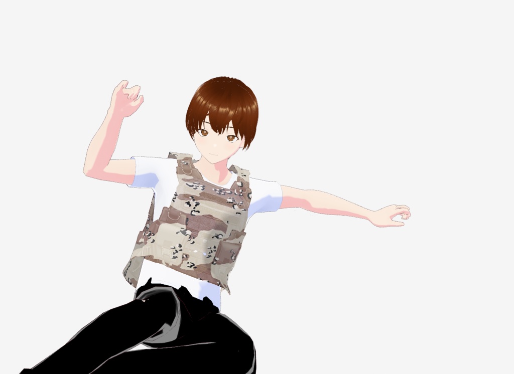 VRoid Camo Military Plate Carrier/Vest (Tri Color Camos) 軍用プレートキャリア/ベスト