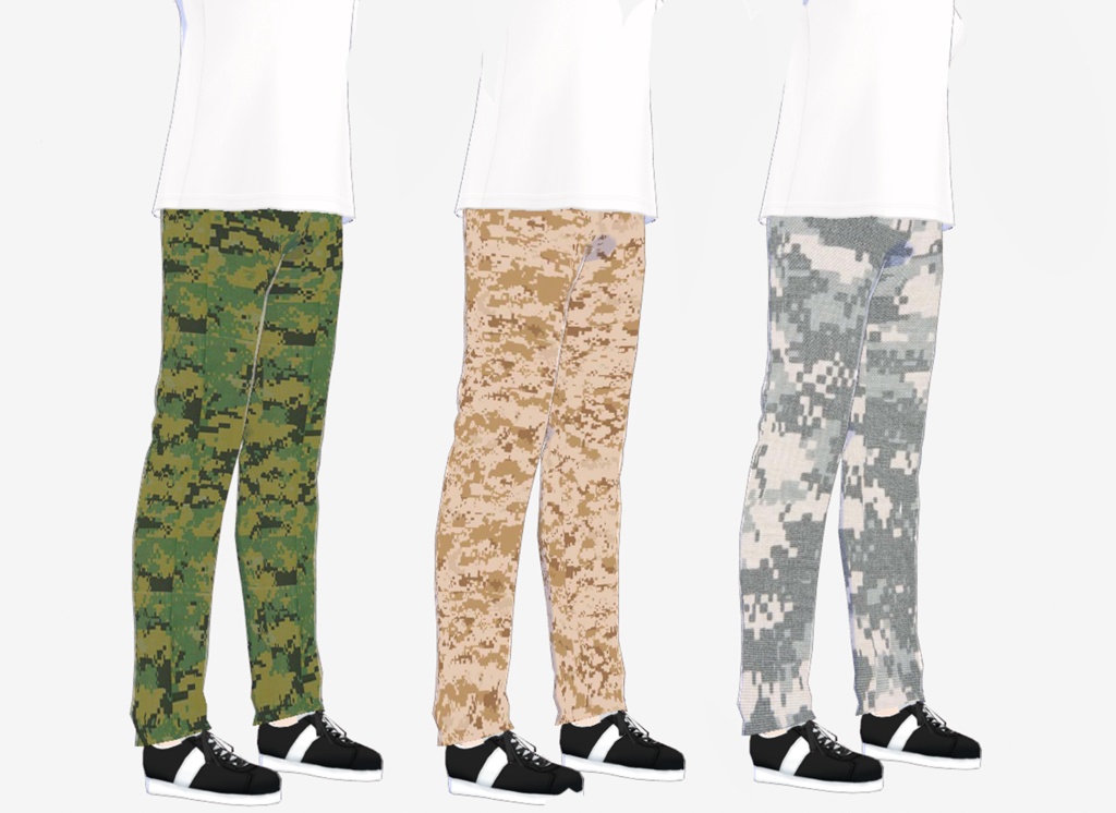 VRoid Camo Cargo Pants (Digital Camos) 迷彩カーゴパンツ