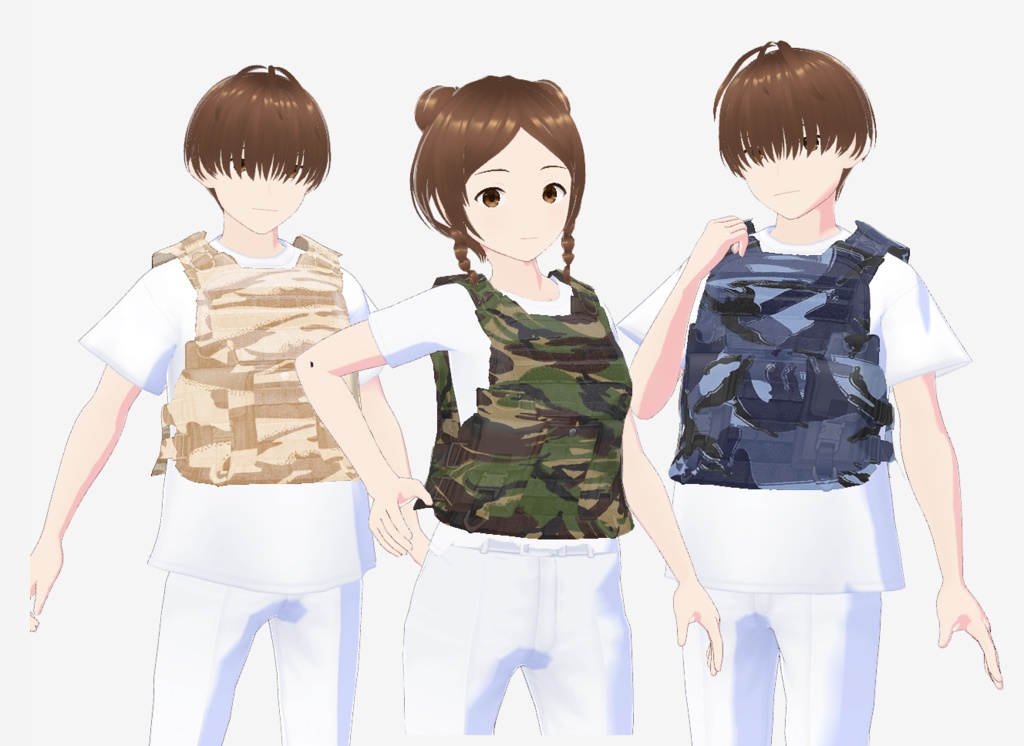 VRoid Camo Military Plate Carrier/Vest (British DPM) 軍用プレートキャリア/ベスト