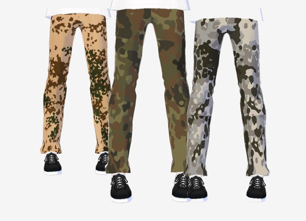 VRoid Camo Cargo Pants (FleckTarn Patterns) 迷彩カーゴパンツ