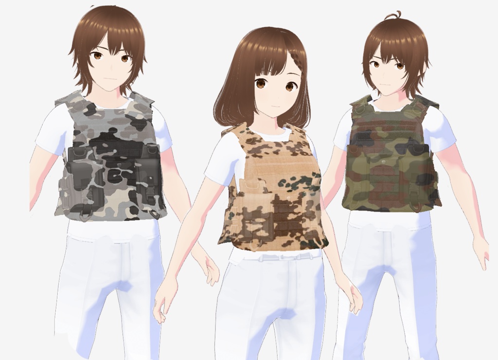 VRoid Camo Military Plate Carrier/Vest (Flecktarn) 軍用プレートキャリア/ベスト