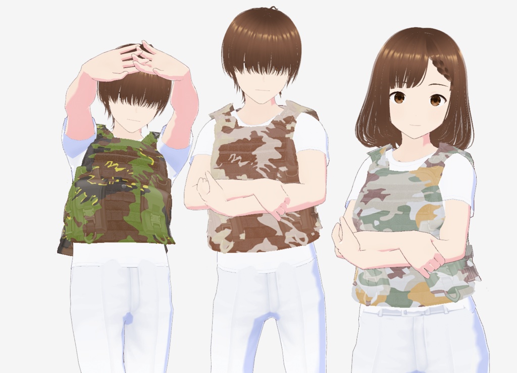 VRoid Camo Military Plate Carrier/Vest (Lithuanian Camo) 軍用プレートキャリア/ベスト