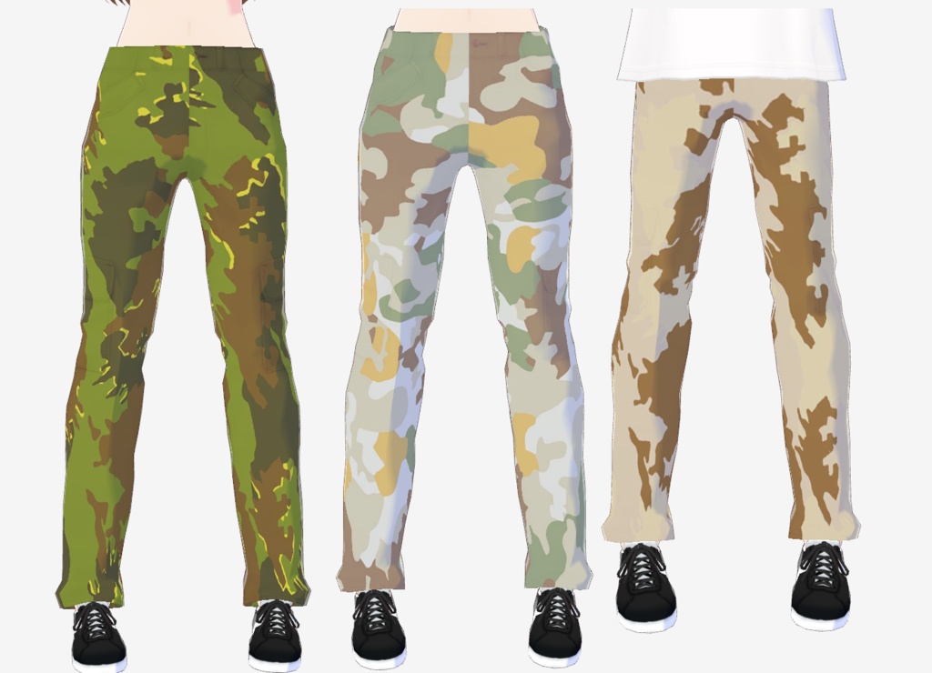 VRoid Camo Cargo Pants (Lithuanian Camo) 迷彩カーゴパンツ