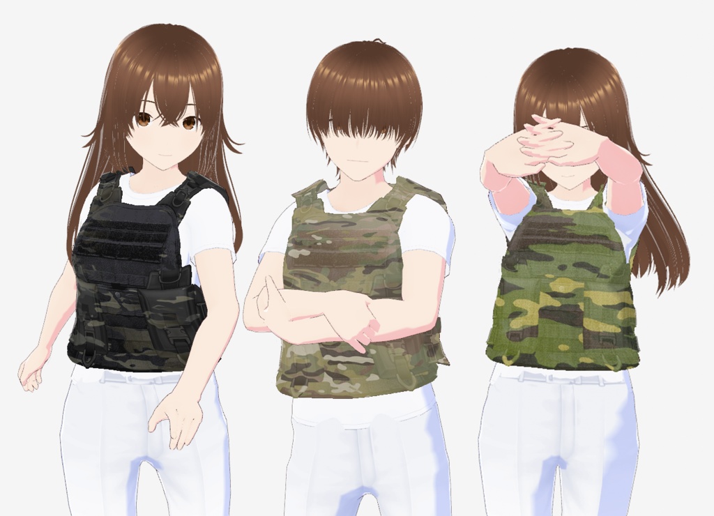 VRoid Camo Military Plate Carrier/Vest (Multicam) 軍用プレートキャリア/ベスト