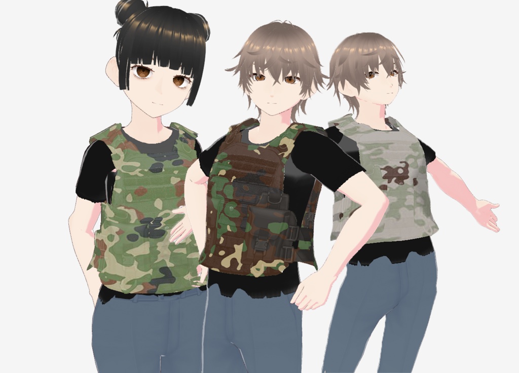 VRoid Camo Military Plate Carrier/Vest (Japanese Camo) ミリタリープレートキャリア/ベスト