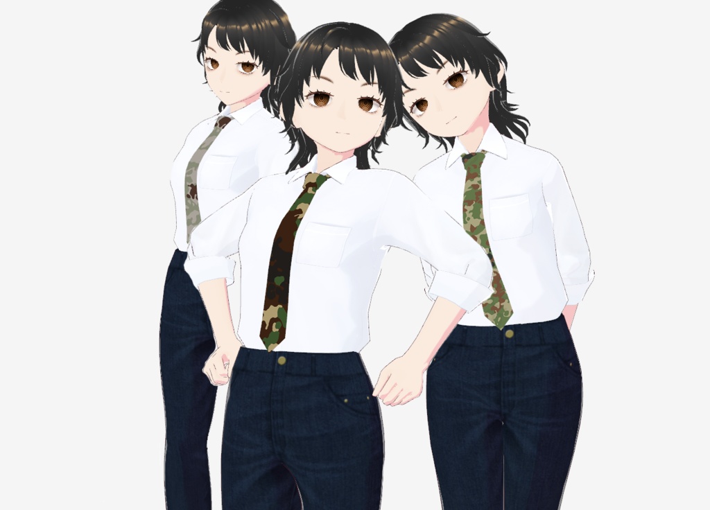 VRoid Japanese Camo Ties 迷彩柄のネクタイ