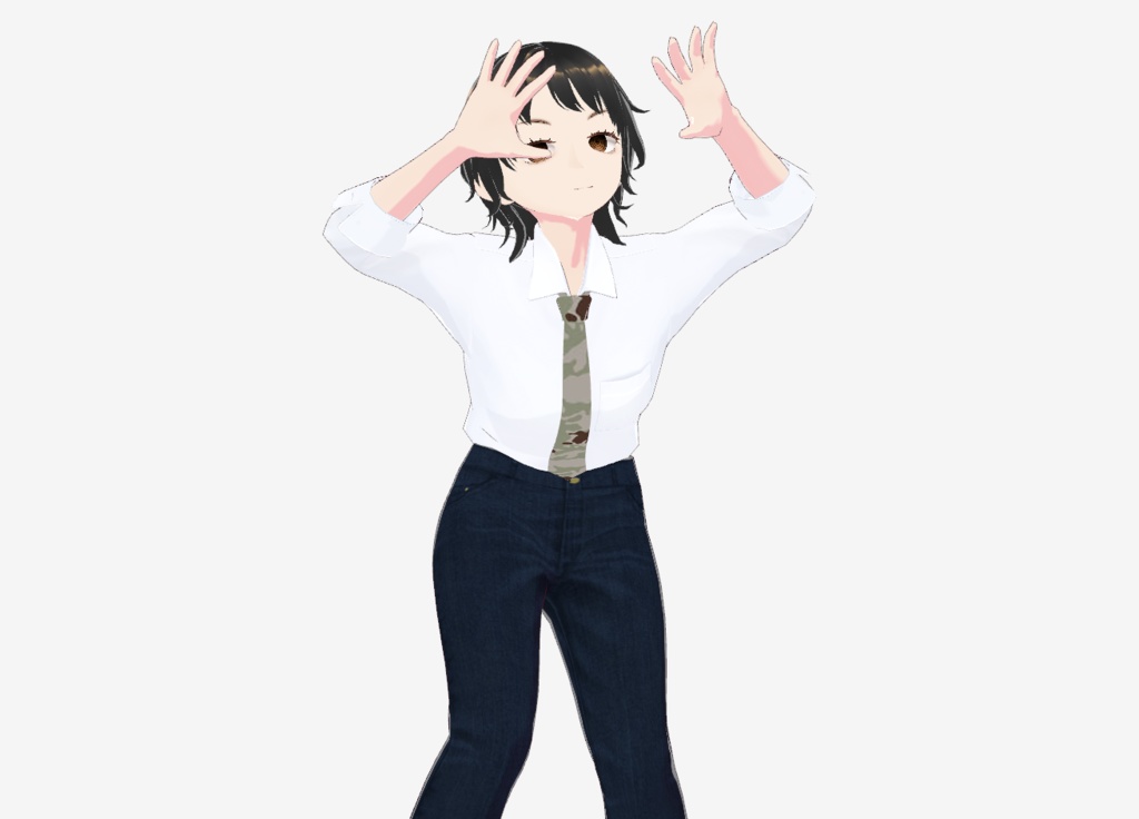 VRoid Japanese Camo Ties 迷彩柄のネクタイ