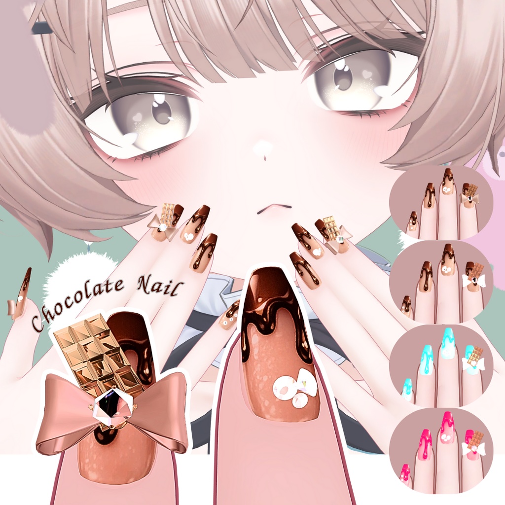 【3日間無料／FREE】Valentine Nail／Ring & Hairpin｜Milfy・Milltina対応／全モデル可【VRChat】