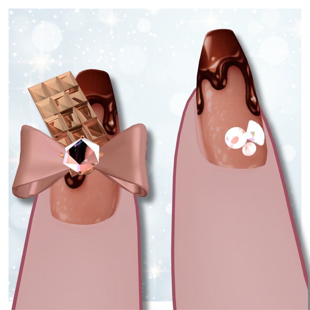 【3日間無料/FREE】Valentine Nail/Ring & Hairpin|Milfy・Milltina対応/全モデル可【VRChat】