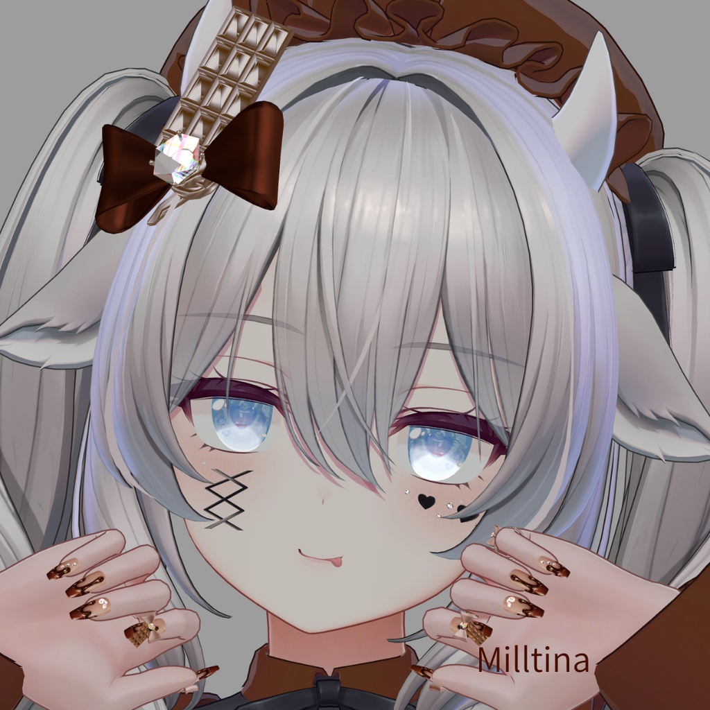 Chocolate Nail/Ring & Hairpin|Milfy・Milltina・Chiffon対応/全モデル可【VRChat】