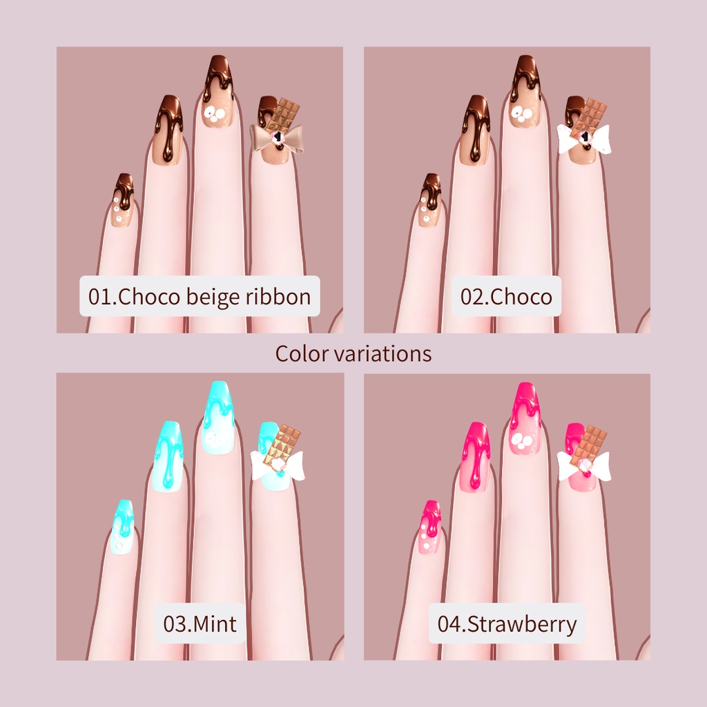 【3日間無料/FREE】Valentine Nail/Ring & Hairpin|Milfy・Milltina対応/全モデル可【VRChat】