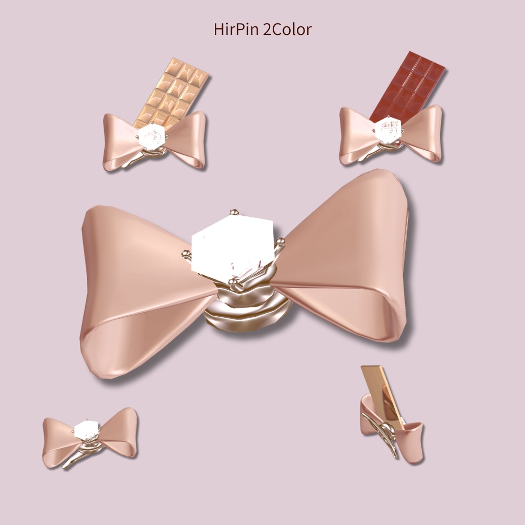 【3日間無料/FREE】Valentine Nail/Ring & Hairpin|Milfy・Milltina対応/全モデル可【VRChat】