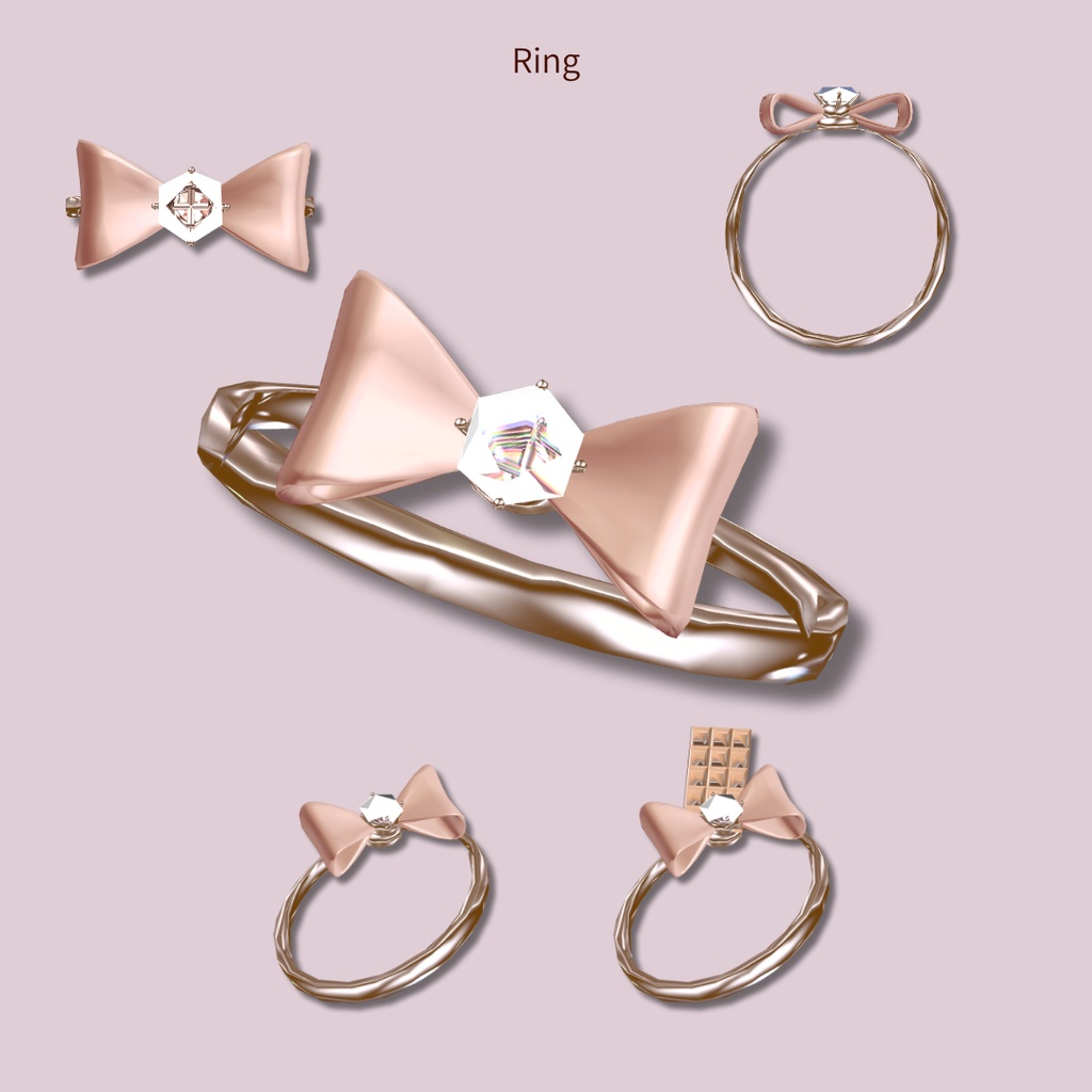 【3日間無料/FREE】Valentine Nail/Ring & Hairpin|Milfy・Milltina対応/全モデル可【VRChat】