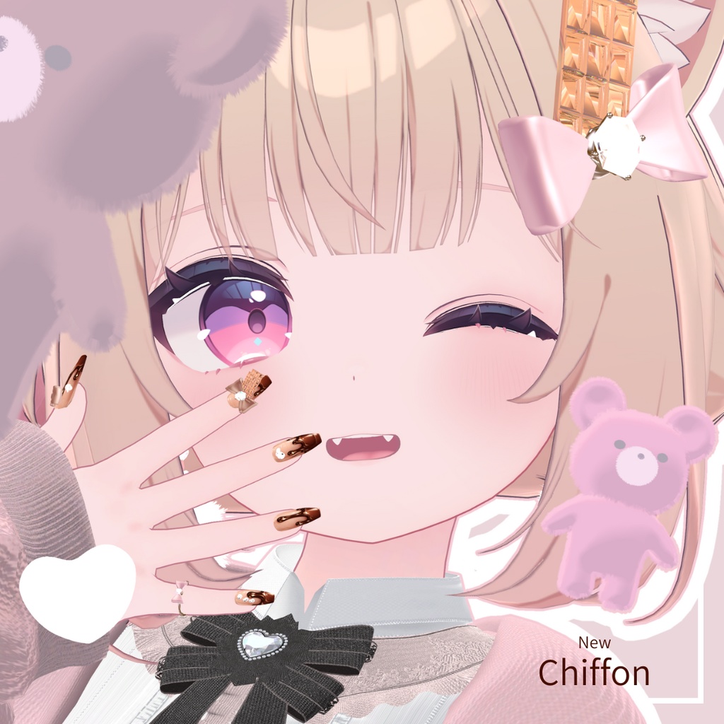 Chocolate Nail/Ring & Hairpin|Milfy・Milltina・Chiffon対応/全モデル可【VRChat】