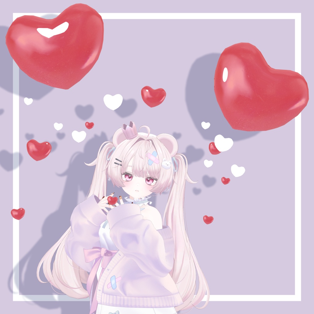 【期間限定FREE】ふわふわ揺れる♡Heart Balloon Set|全11色|ハートに包まれる撮影アクセサリー|MA対応【VRChat】