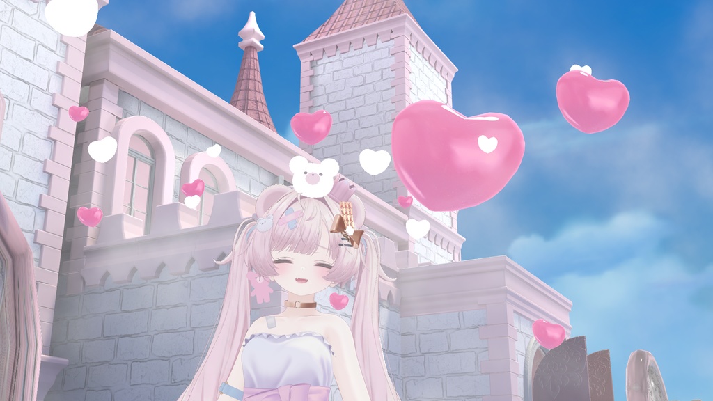 【期間限定FREE】ふわふわ揺れる♡Heart Balloon Set|全11色|ハートに包まれる撮影アクセサリー|MA対応【VRChat】