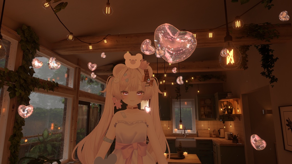 【期間限定FREE】ふわふわ揺れる♡Heart Balloon Set|全11色|ハートに包まれる撮影アクセサリー|MA対応【VRChat】