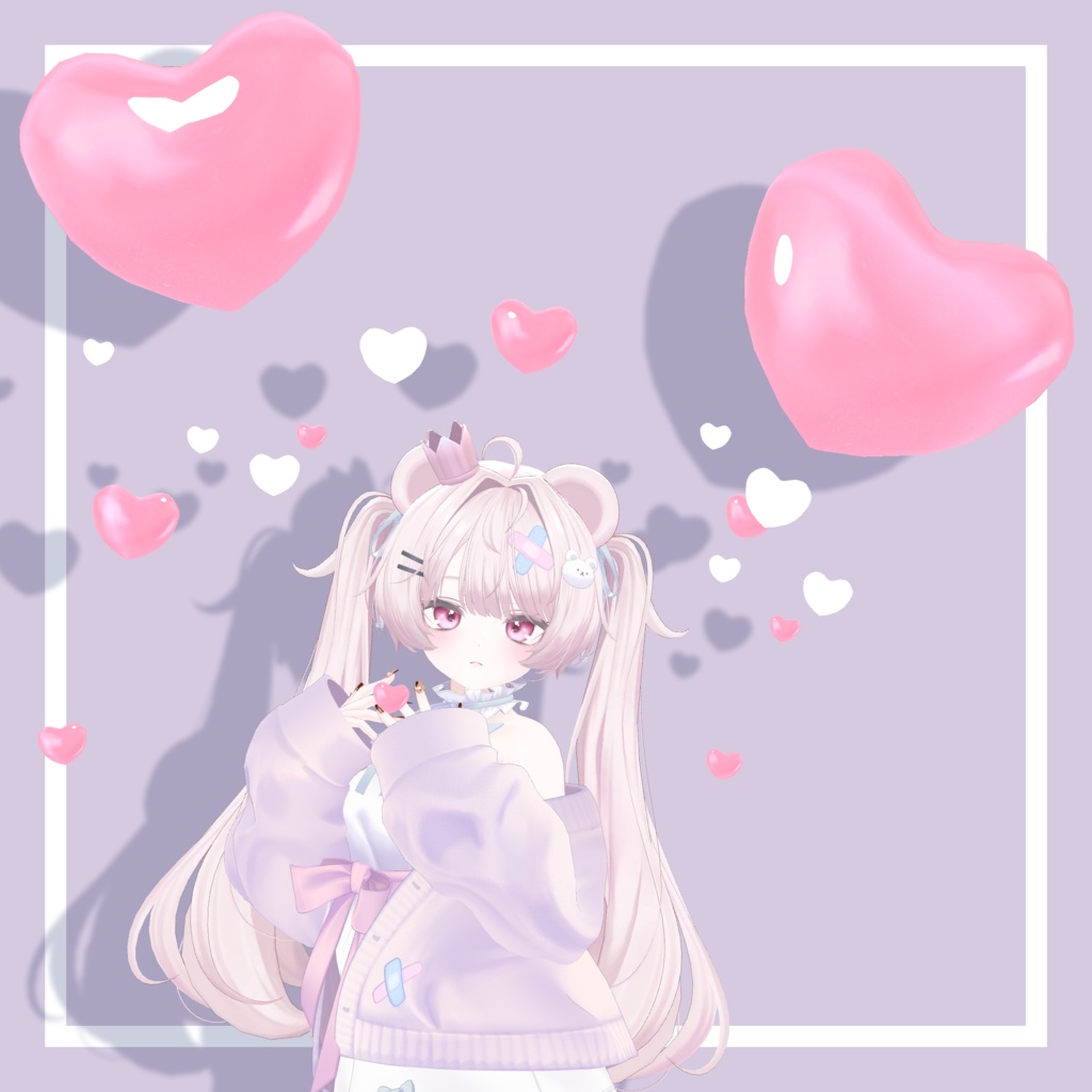 【期間限定FREE】ふわふわ揺れる♡Heart Balloon Set|全11色|ハートに包まれる撮影アクセサリー|MA対応【VRChat】