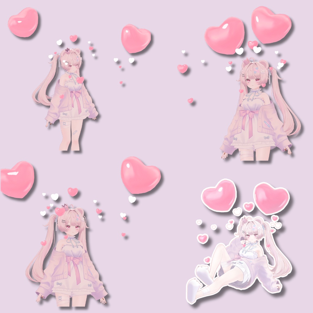 【期間限定FREE】ふわふわ揺れる♡Heart Balloon Set|全11色|ハートに包まれる撮影アクセサリー|MA対応【VRChat】