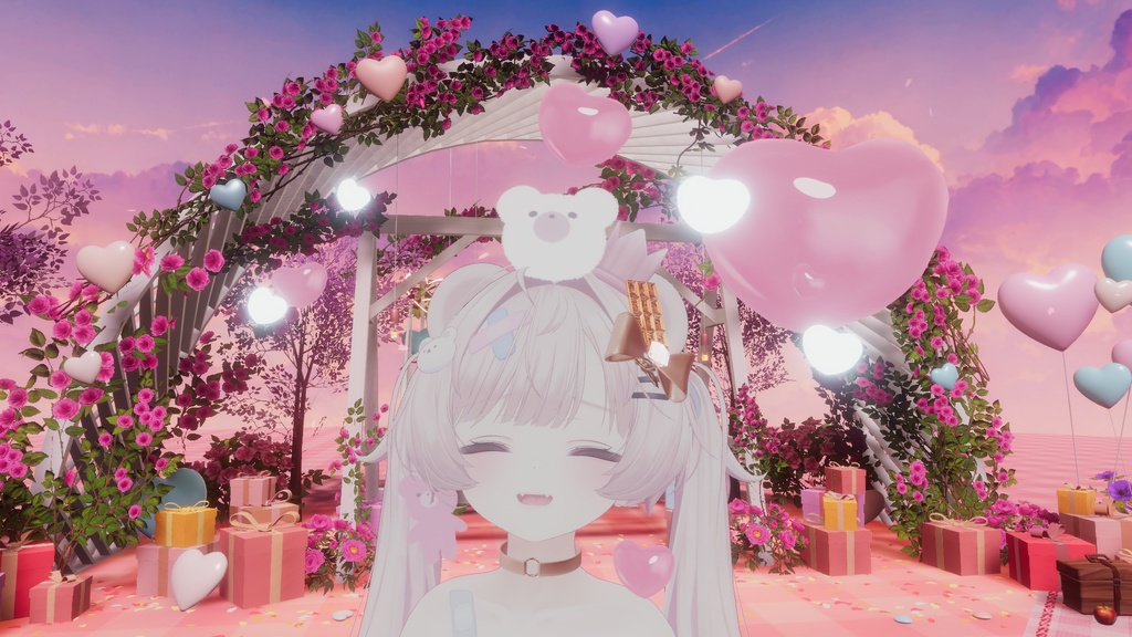 【期間限定FREE】ふわふわ揺れる♡Heart Balloon Set|全11色|ハートに包まれる撮影アクセサリー|MA対応【VRChat】