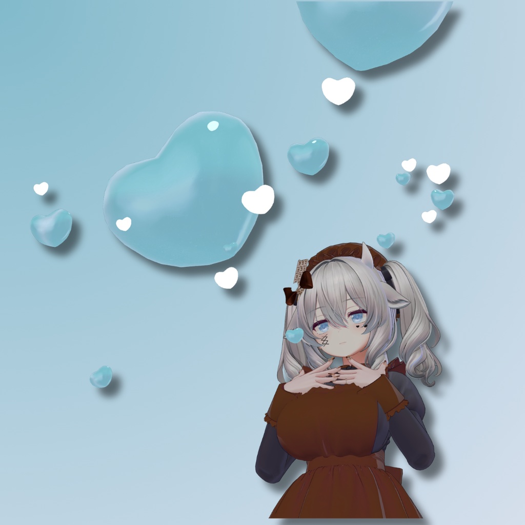 【期間限定FREE】ふわふわ揺れる♡Heart Balloon Set|全11色|ハートに包まれる撮影アクセサリー|MA対応【VRChat】