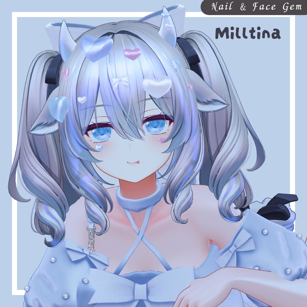 【期間限定♡FREE】ぷるんと半透明♡Yumekawa Nail & Face Gem|MA対応【VRChat】