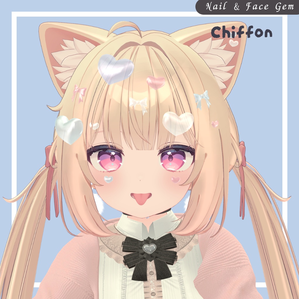 【期間限定♡FREE】ぷるんと半透明♡Yumekawa Nail & Face Gem|MA対応【VRChat】