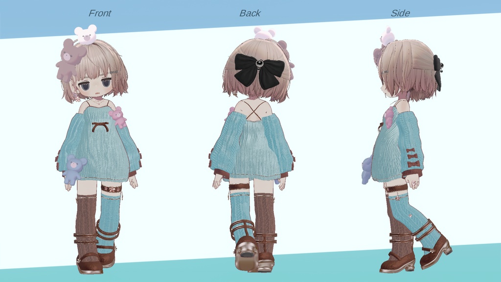 【期間限定/ピアス無料】🌸 SAKURA × Knit 🌸 衣装+ Accessory / 13Colors / MA対応【VRChat】