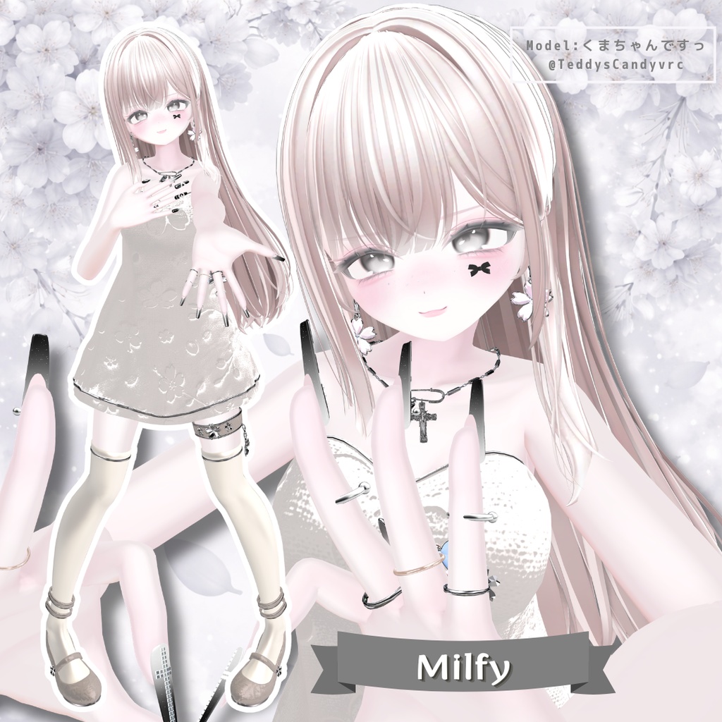 【期間限定/ピアス無料】🌸 SAKURA × Knit 🌸 衣装+ Accessory / 13Colors / MA対応【VRChat】
