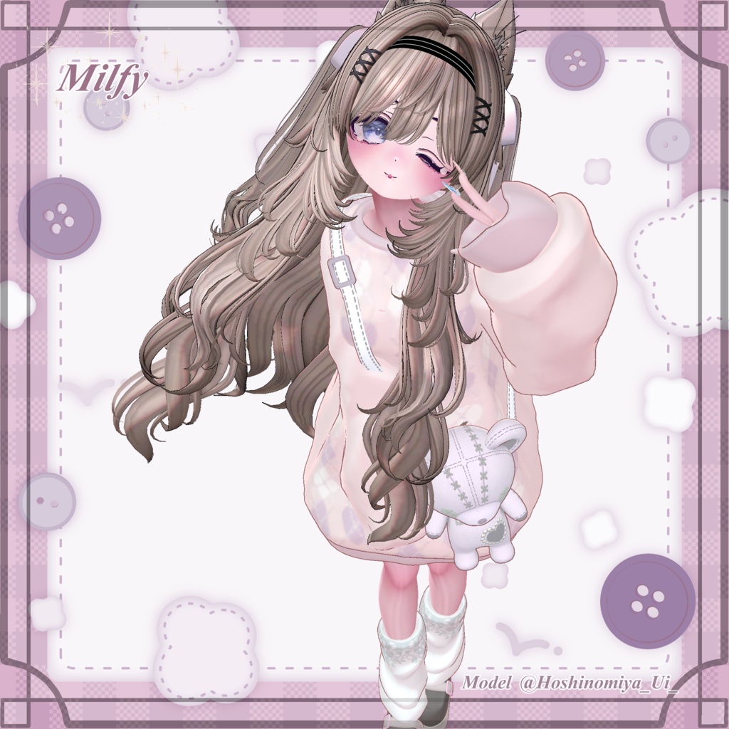 【4アバター追加✨】カラバリ6色+くま7色🐻 くたっと揺れる♥まいごぐま | Bear Bag Outfit 🐻♥ 8アバター対応✨