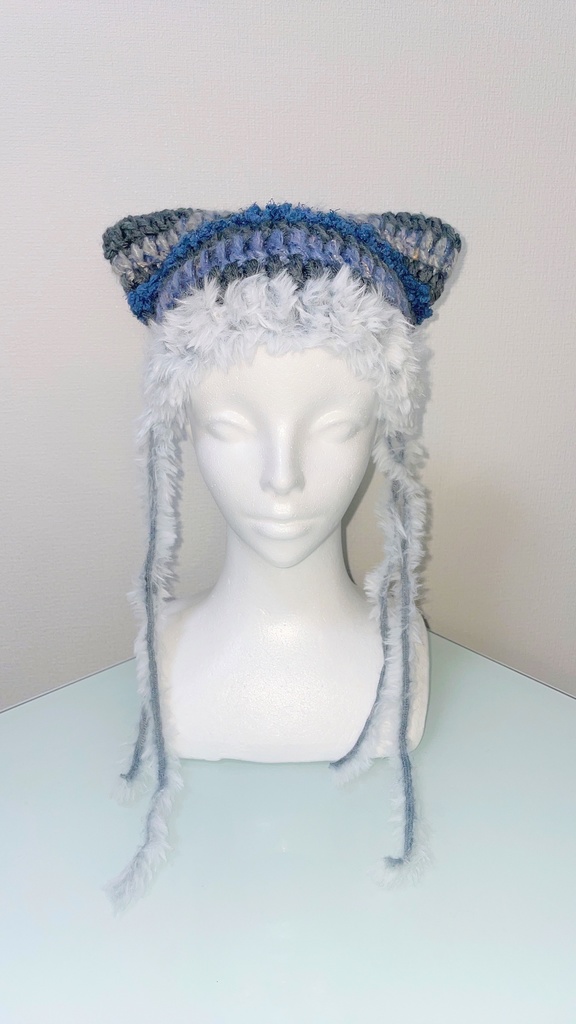 Rainy Baby Blue猫耳ニット帽(dark gray)