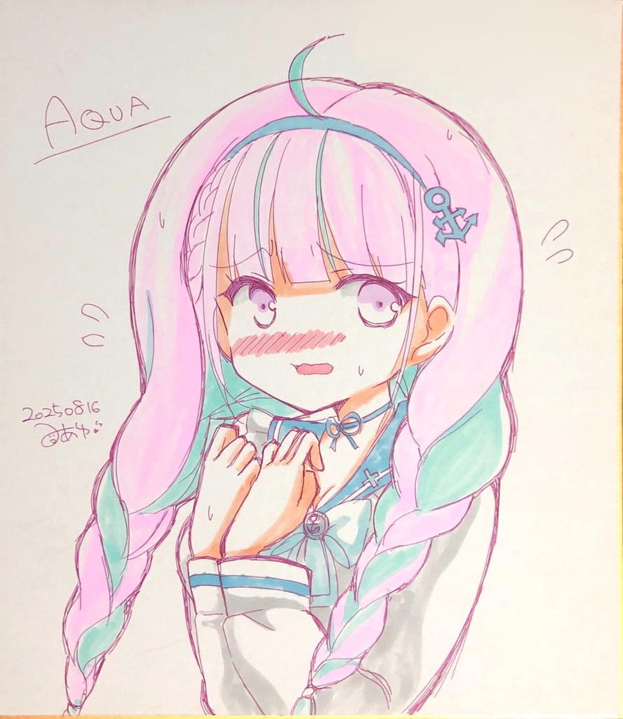 【湊あくあ】セーラー衣装 色紙(大)1点もの