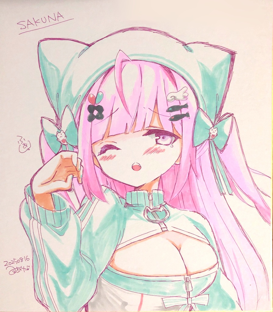 【結城さくな】おもてにゃしる～む衣装　色紙（大）1点もの