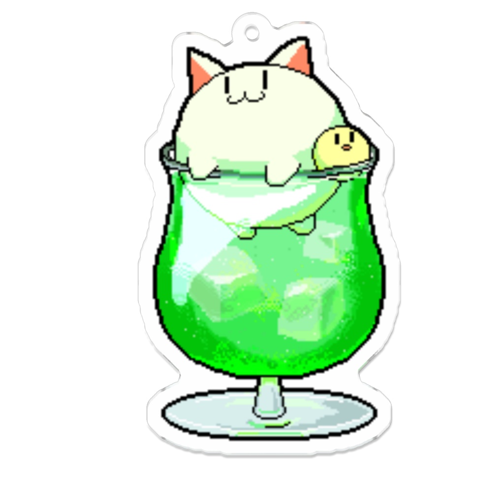 アクリルキーホルダーいぬメロンソーダ