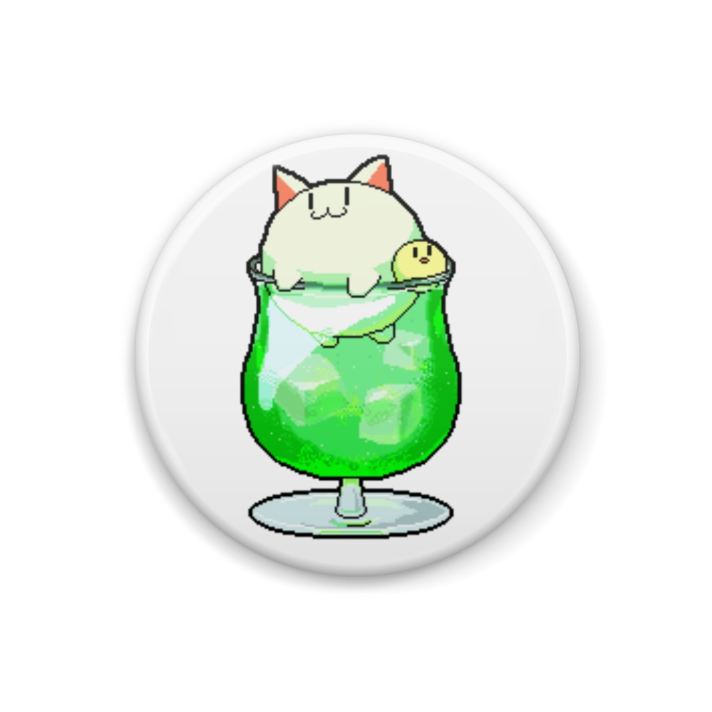 缶バッチいぬメロンソーダ