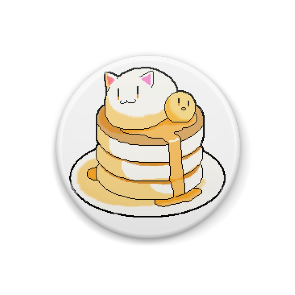 缶バッチいぬホットケーキ