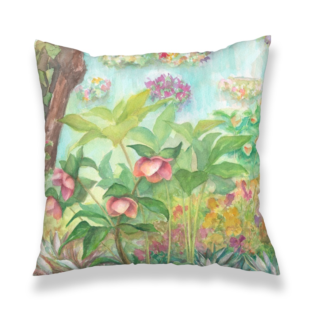 春光る庭クッションカバー