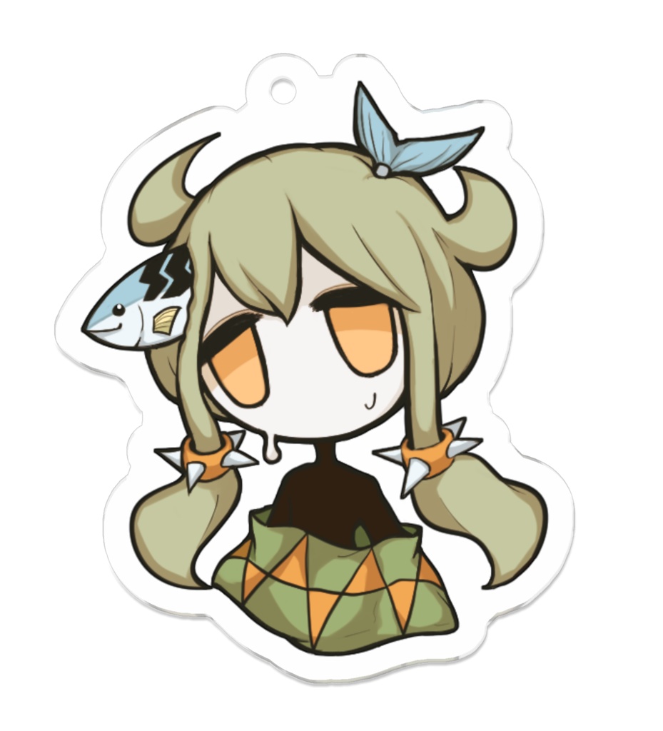 【〆さぼてん】アクリルキーホルダー　50mm×50mm