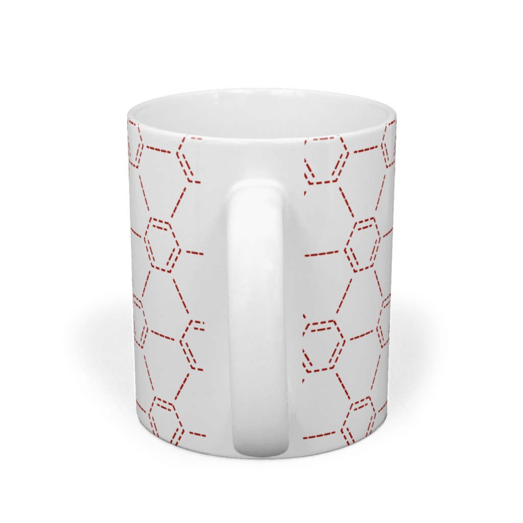 刺し子風弁禅(ベンゼン)紋マグカップ 紅